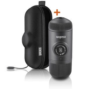 Портативная эспрессо-кофеварка Wacaco Nanopresso серая с чехлом, механическая, для молотого кофе WNANOGRcase фото