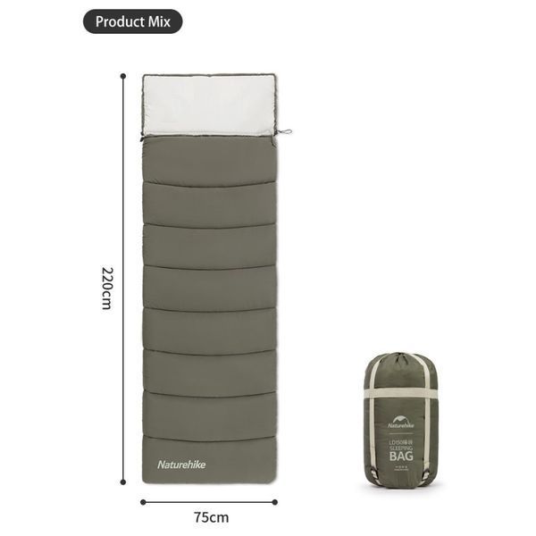 Спальник с капюшоном Naturehike LD350 CNK2300SD016, темно-зеленый 6976023921810 фото