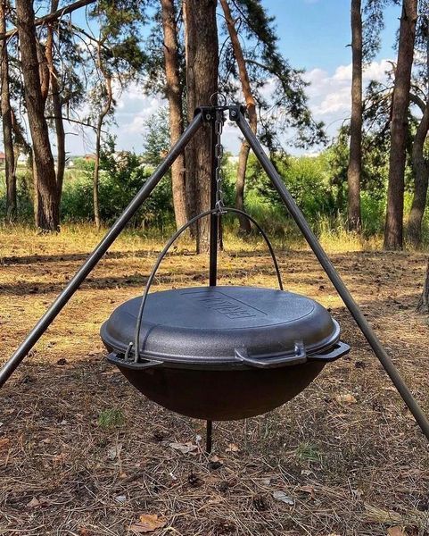Казан чавунний азіатський з кришкою-сковородою гриль 12 л KA12-3 фото